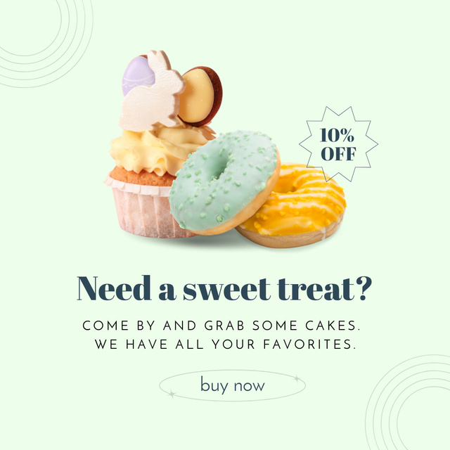 Delicious Doughnuts And Pastries Instagram Design Template