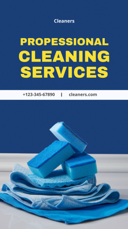 Ontwerpsjabloon van Instagram Video Story van Professional Cleaning Services Offer