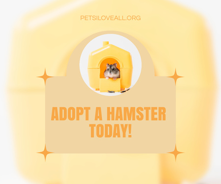 Plantilla de diseño de Motivation of Adoption of Cute Hamster Large Rectangle 