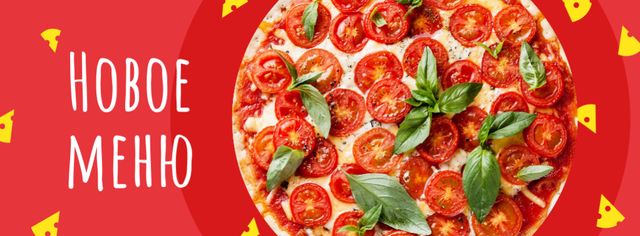 Delicious Italian pizza menu Facebook cover Πρότυπο σχεδίασης
