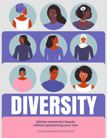Inspirational Phrase about Diversity Poster 8.5x11in Design Template