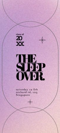Sleepover Party in Singapore Invitation 9.5x21cm Design Template