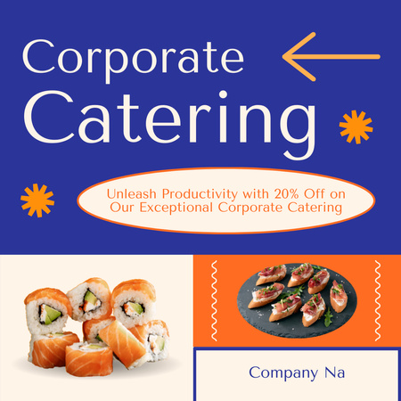 Catering Services with Delicious Seafood Instagram AD Design Template