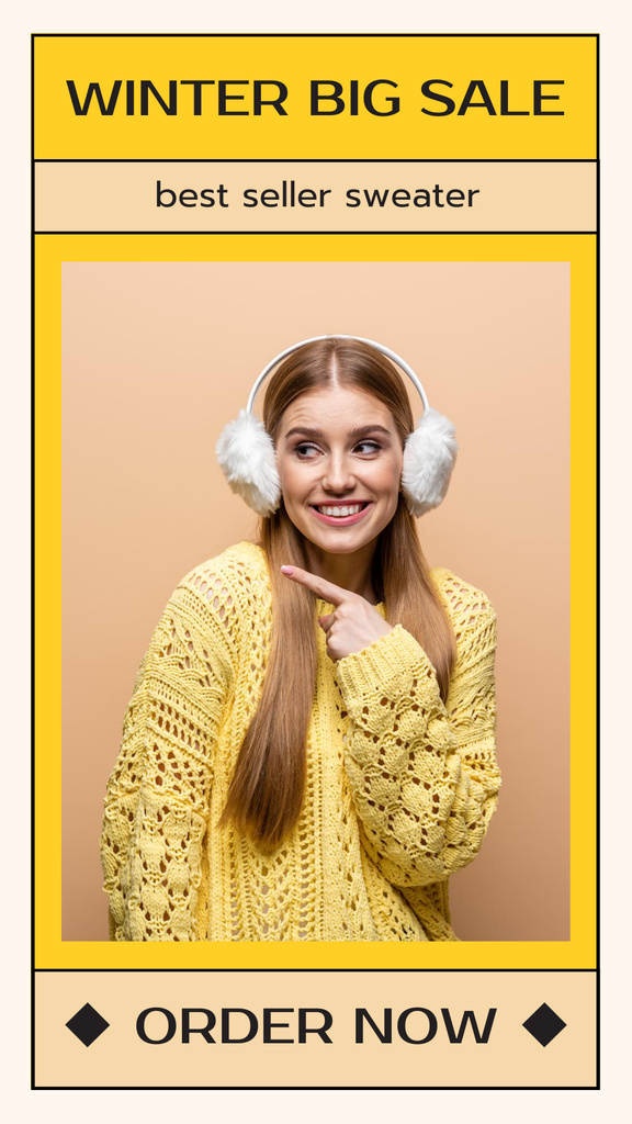Modèle de visuel Big Winter Sale Announcement of Best Selling Sweaters - Instagram Story