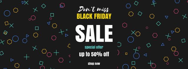 Black Friday Sale on flickering elements Facebook Video cover Design Template