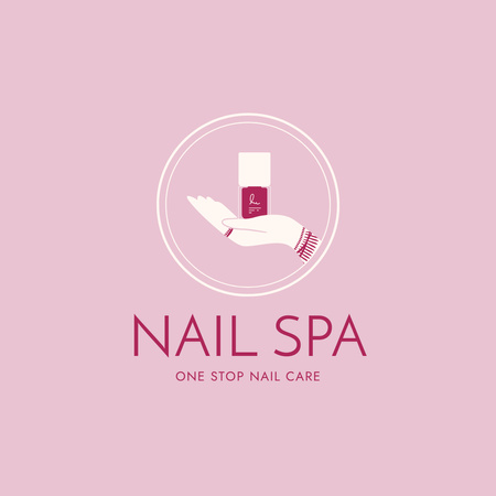 Nail Spa Services Provided Logo 1080x1080px Πρότυπο σχεδίασης