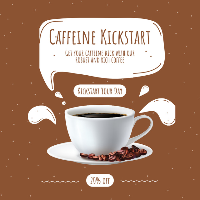 Bold Coffee For Morning With Discounts Offer Instagram AD Šablona návrhu