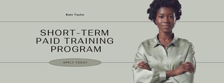 Job Training Announcement Facebook Video cover Design Template