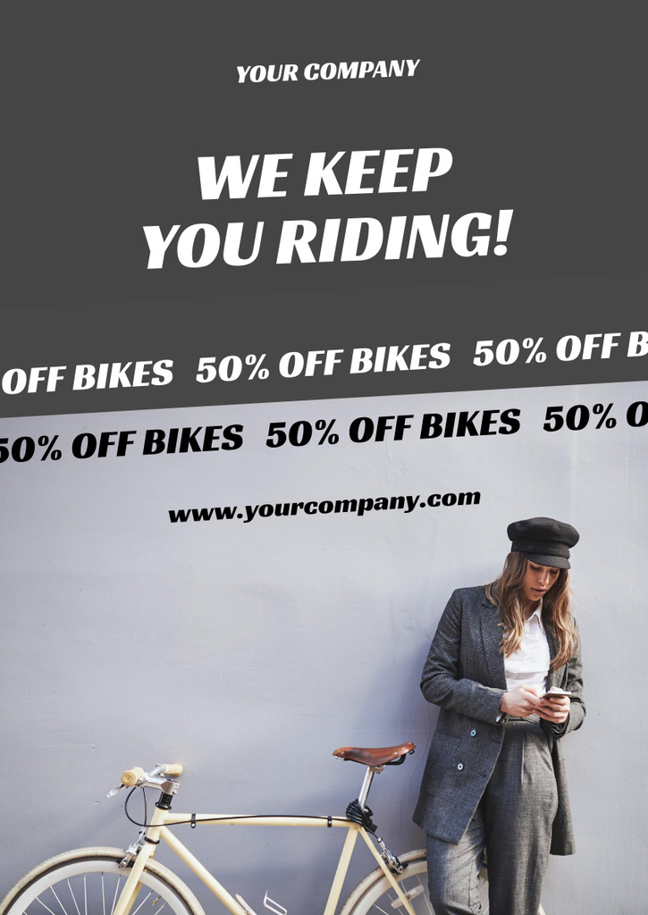 Ontwerpsjabloon van Poster A3 van Affordable Bicycle Sale Announcement