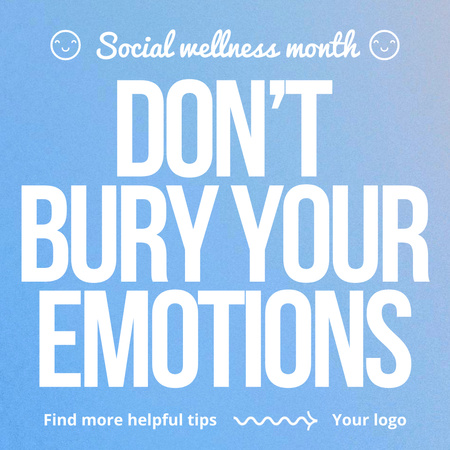 Social Wellness Month Announcement Animated Post Design Template