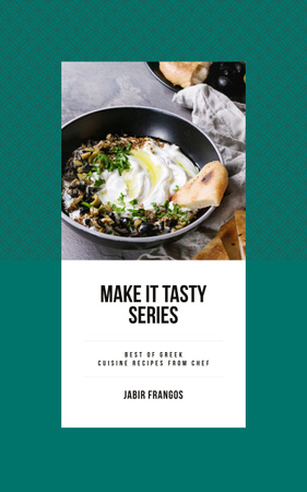 Easy Recipe Tasty Dish of Greek Cuisine Book Cover tervezősablon