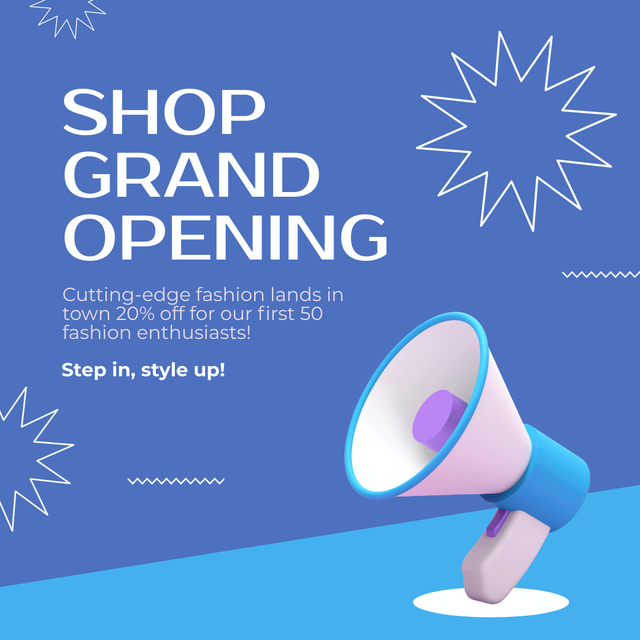 Ontwerpsjabloon van Instagram AD van Eclectic Fashion Shop Grand Opening Alert With Discounts