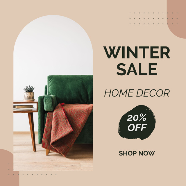 Home Decor Winter Sale Announcement Instagram Πρότυπο σχεδίασης