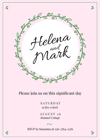 Plantilla de diseño de Wedding Invitation Elegant Floral Frame Invitation 