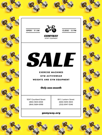 Sports Wear and Equipment Sale Poster 36x48in Design Template