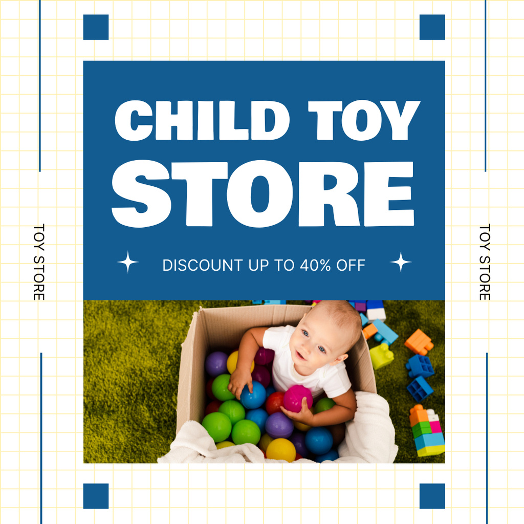 Template di design Cute Child Playing with Colorful Balls Instagram AD