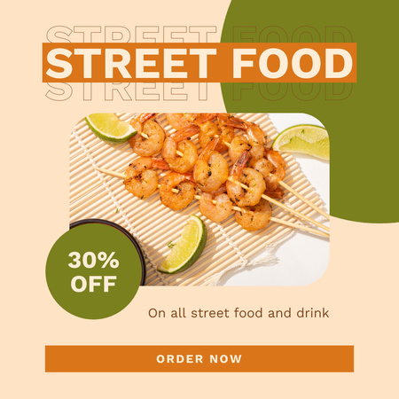 Modèle de visuel Offre de réduction sur la nourriture et les boissons de rue - Instagram