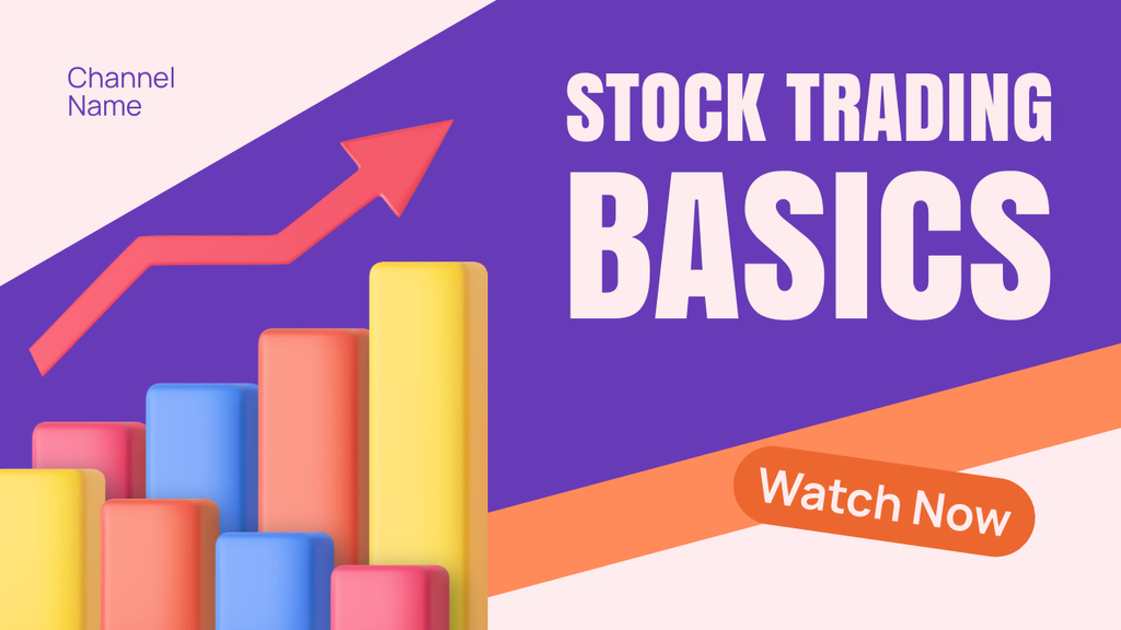 Basic Knowledge of Stock Trading Youtube Thumbnail – шаблон для дизайна