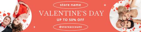 Valentine's Day Sale with Couple in Love Ebay Store Billboard Modelo de Design