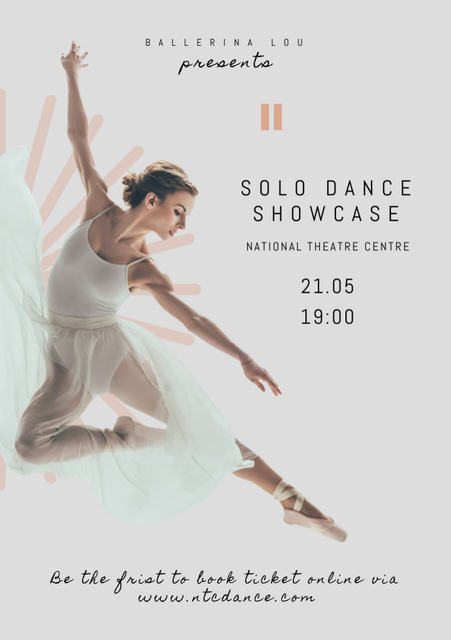 Female Dancer on Ballet Show Announcement Flyer A5 Design Template