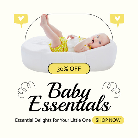 Discount on Quality Baby Essentials Instagram Design Template