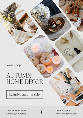 Seasonal Home Decor With Exclusive Sale Offer Poster A3 Design Template