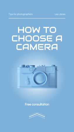 Designvorlage Professional Tips For Choice Of Camera For Photographer für Instagram Video Story