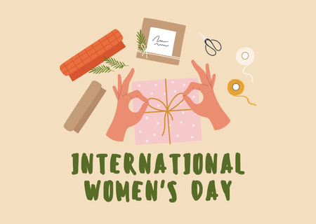 Dünya Kadınlar Günü Hediyesi Postcard Tasarım Şablonu