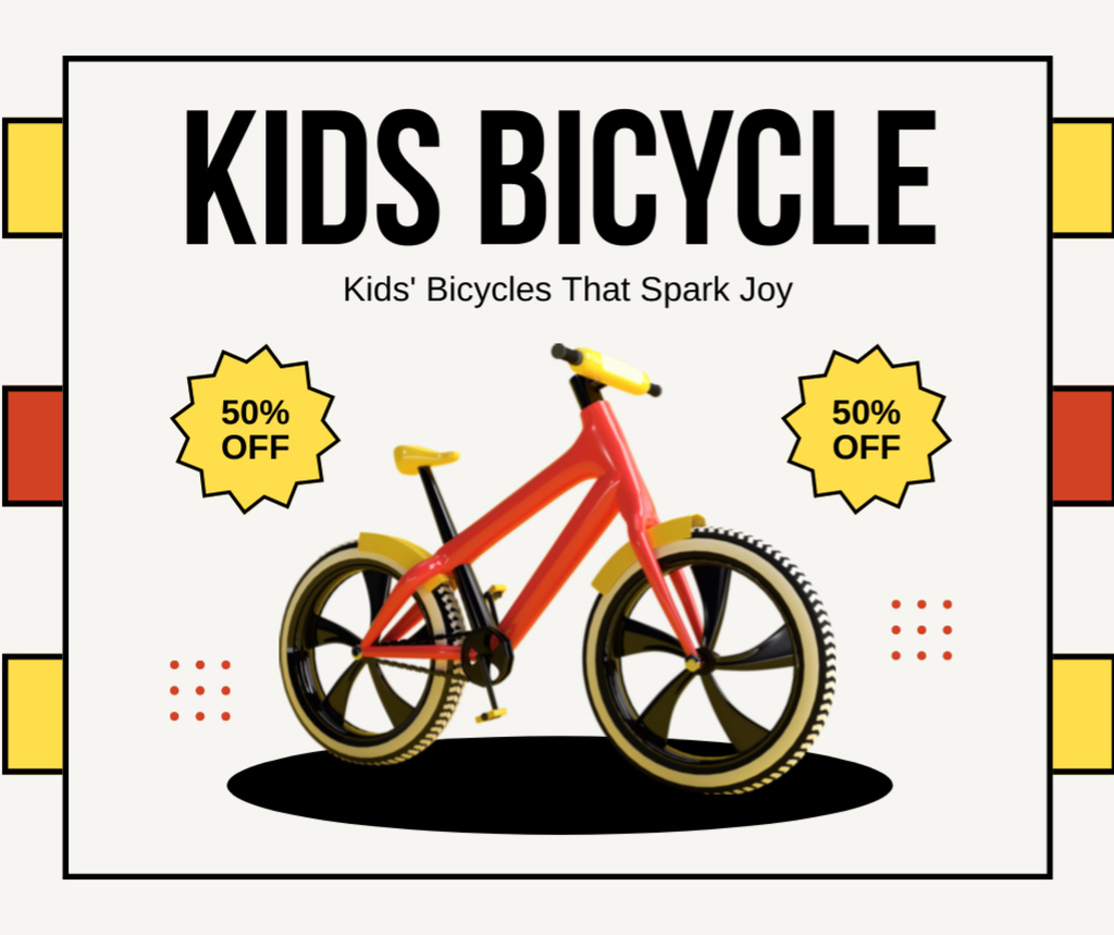 Ontwerpsjabloon van Facebook van Discount on Kids' Bicycles