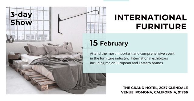 International furniture show Annoucement Facebook AD Modelo de Design