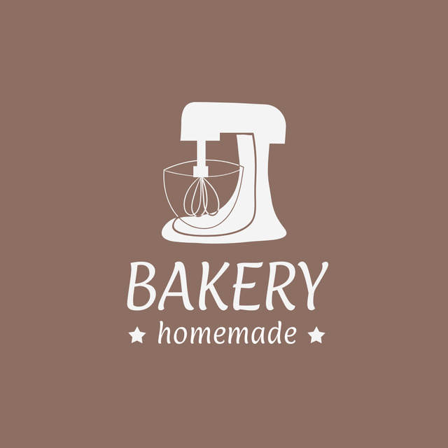 Emblem of Homemade Bakery with Whisk Logo 1080x1080px Design Template