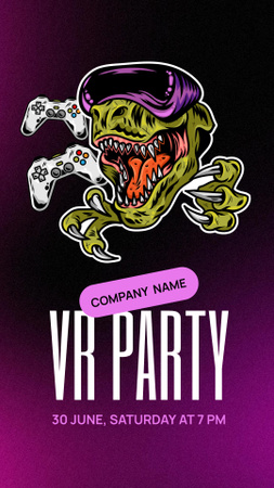 Ontwerpsjabloon van Instagram Video Story van VR Party Announcement