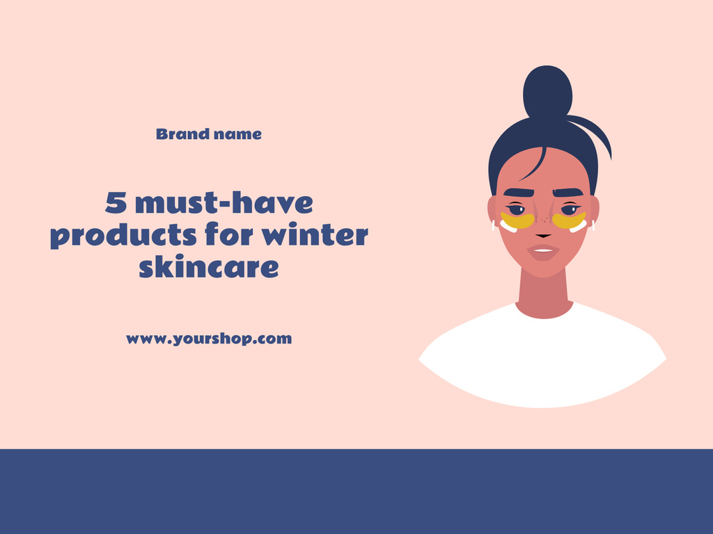 Template di design Professional Advice On Winter Skincare with Moisturizing Under Eyes Patches Poster 18x24in Horizontal