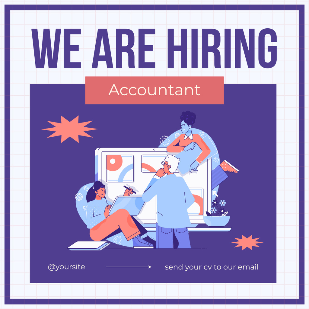 Top-notch Vacancy Announcement for Accountant Instagram Πρότυπο σχεδίασης