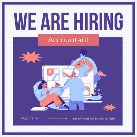 Top-notch Vacancy Announcement for Accountant Instagram Design Template