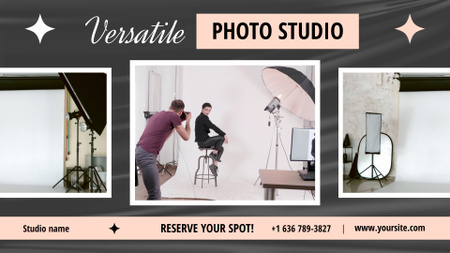 Professional Photo Studio Offer With Reserving Full HD video Modelo de Design