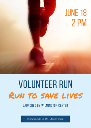Platilla de diseño Announcement of Charity Run for Volunteers Flyer A6