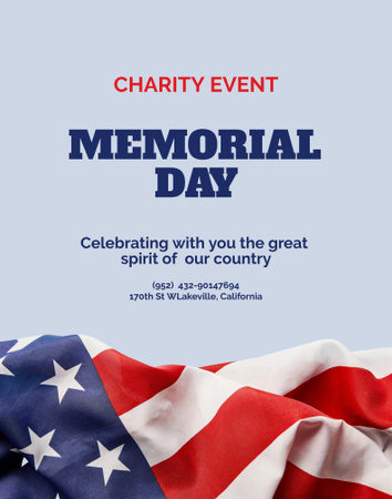 Memorial Day Celebration Announcement Poster 22x28in Design Template