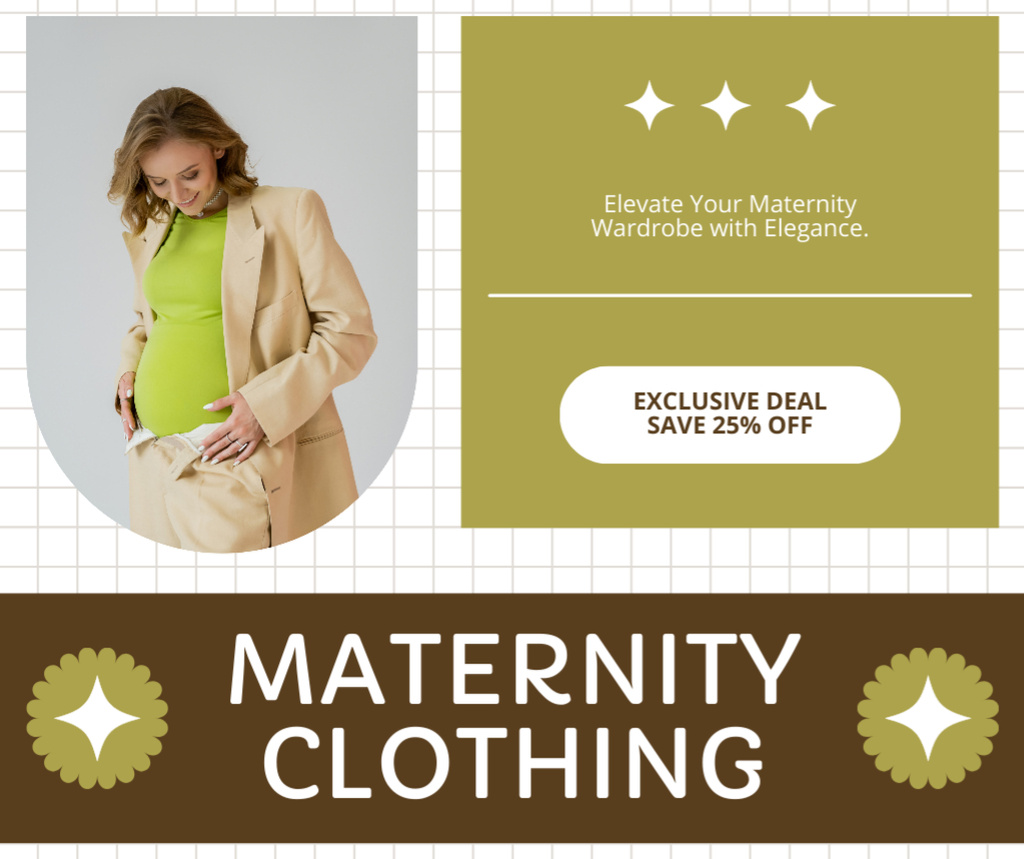 Ontwerpsjabloon van Facebook van Exclusive Discount Deal on Maternity Clothing