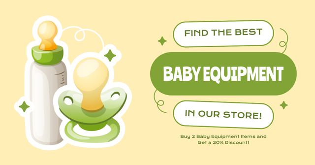 Best Baby Equipment Sale Offer Facebook AD Tasarım Şablonu