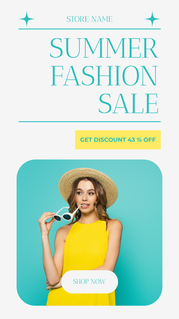 Summer Sale of Women's Wear and Accessories Instagram Story Design Template