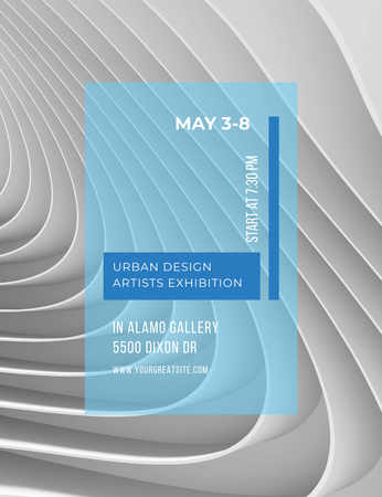 Template di design Bando Mostra Artisti Urban Design Invitation 13.9x10.7cm