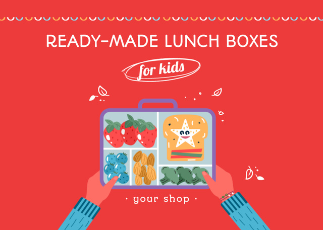 Easy-to-order School Food Digital Promotion Flyer 5x7in Horizontal Πρότυπο σχεδίασης