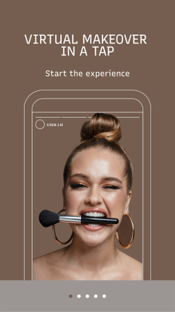 New Mobile App Announcement for Virtual Makeup Mobile Presentation Design Template