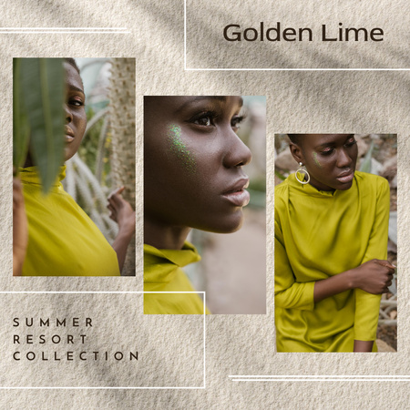 African American Woman for Summer Resort Collection Instagram Design Template