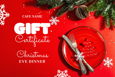 Christmas Eve Dinner Offer Gift Certificate Design Template