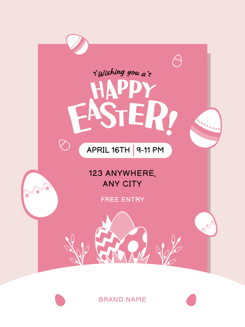 Traditional Dyed Easter Eggs on Pink Poster US Šablona návrhu