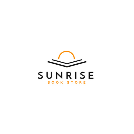 Plantilla de diseño de Open Book with Sun on Pages Logo 