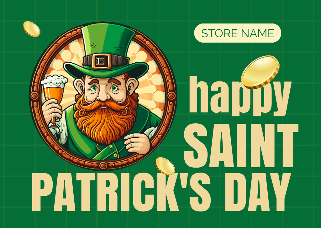 Gleeful St. Patrick's Day Salutation Card – шаблон для дизайна