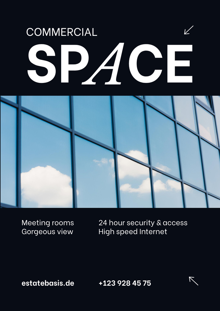 Commercial Space Rent Offer Poster Modelo de Design